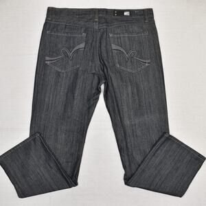 Culture Jeans Men's Straight Jeans Zip Solid Cotton Blend Black Size 40x34 Baggy